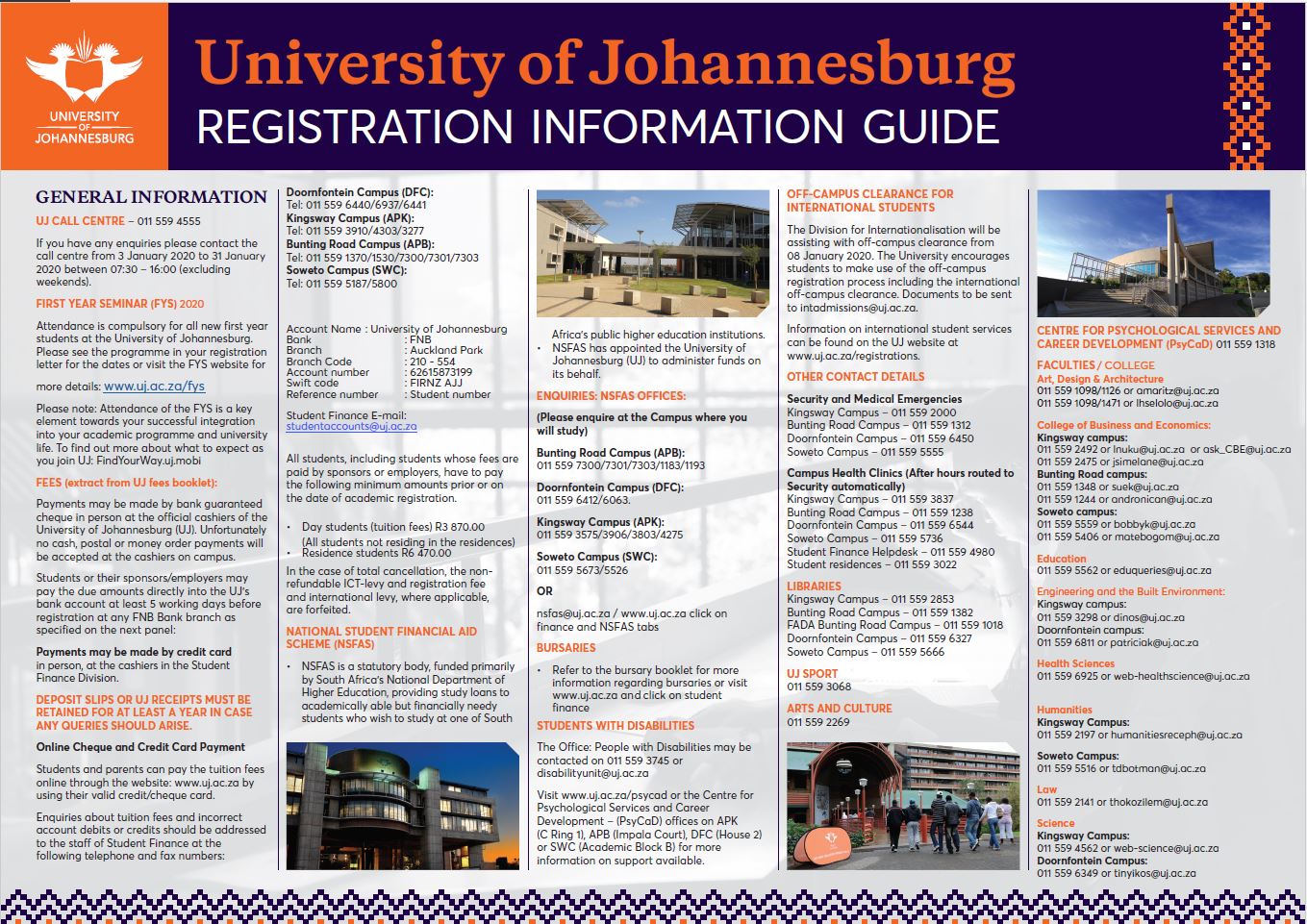 University of Johannesburg UJ Registration 2024-2025