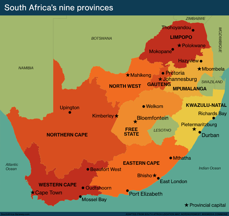 How Many Provinces in South Africa