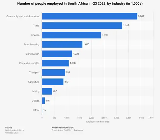 Where Do Most People Work in South Africa?